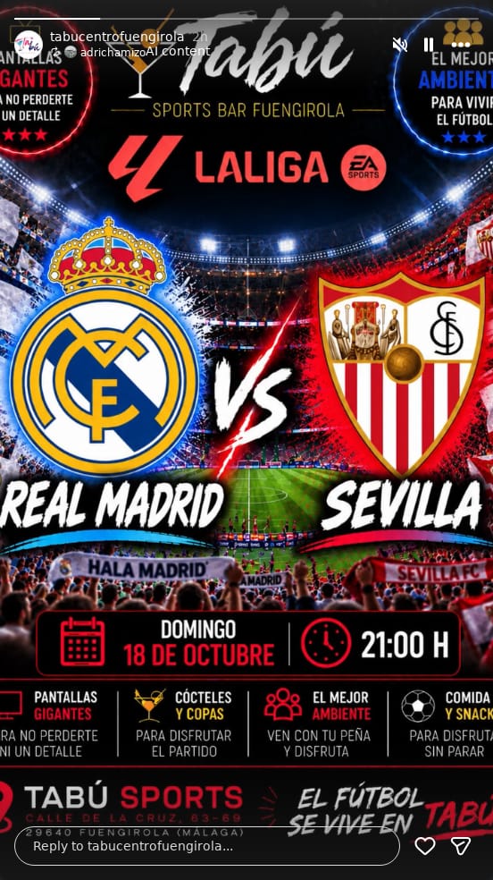 Real Madrid vs Sevilla en Tabú Sports