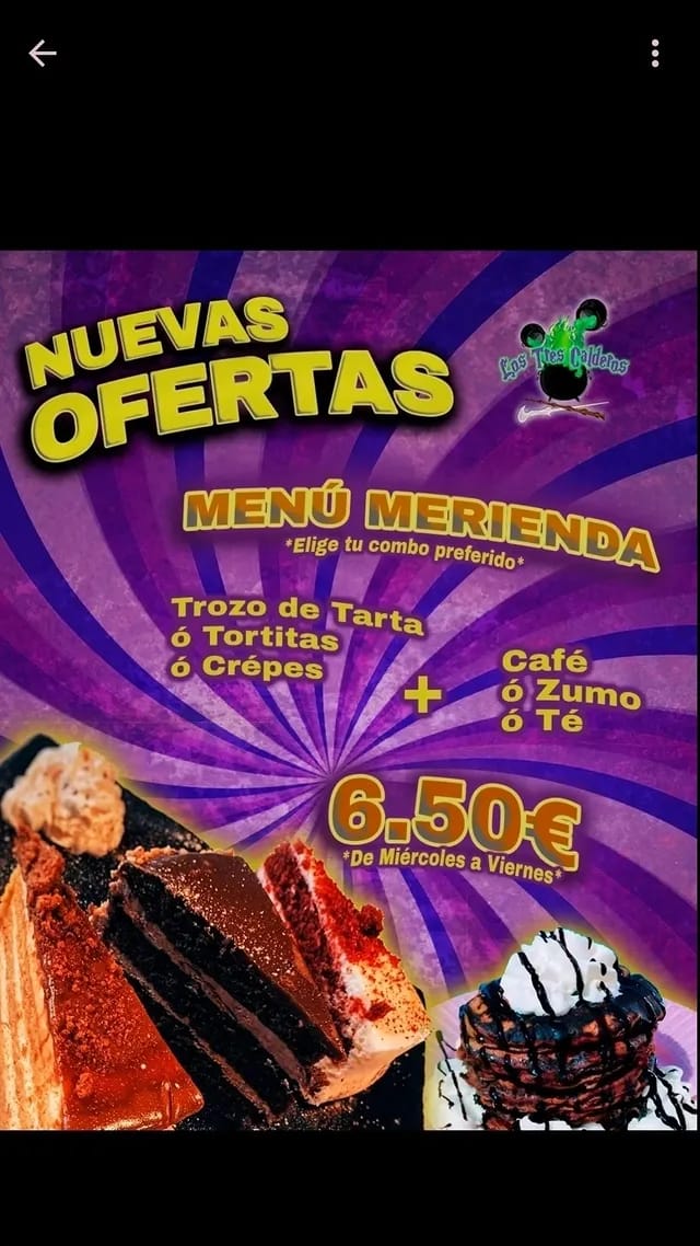 Menú Merienda 6,50€
