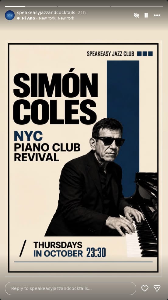 Simón Coles: NYC Piano Club Revival
