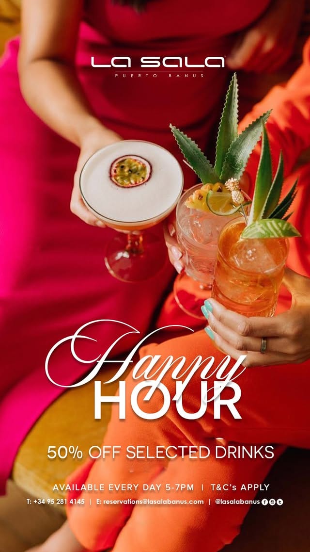 Happy Hour 50% en copas seleccionadas